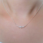 Twisted Ribbon Cubic Sterling Silver Necklace