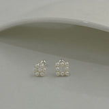 Elara Sterling Silver Pearl Stud Piercing Earring