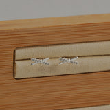 Cross Ribbon Sterling Silver Stud Earrings - Eva