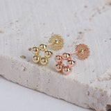 Flower Bead 14K Gold Labret Piercing (Single Stud)