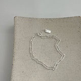 Crinkle Paper Clip Chain Sterling Silver Bracelet