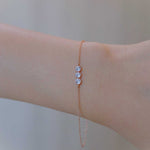 Triple Stone Sterling Silver Bracelet - Leila