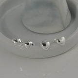 Chubby Heart Sterling Silver Earrings