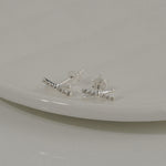 Cross Ribbon Sterling Silver Stud Earrings - Eva