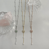 Sakura Pearl Drop Chain Necklace - Hanna