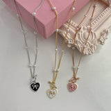 Sweet Heart Tag Toggle Epoxy Pendant Necklace - Kareana