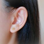 Daisy Beaded Flower Gold Vermeil Pierced Earring