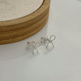 Rope Bow Petite Ribbon Sterling Silver Stud Earrings - Trista