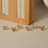 Butterfly Cubic Gold Vermeil Piercing Stud - Carli (Single Stud)