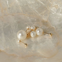 Pearl Ball Gold Vermeil Piercing Stud - Evie