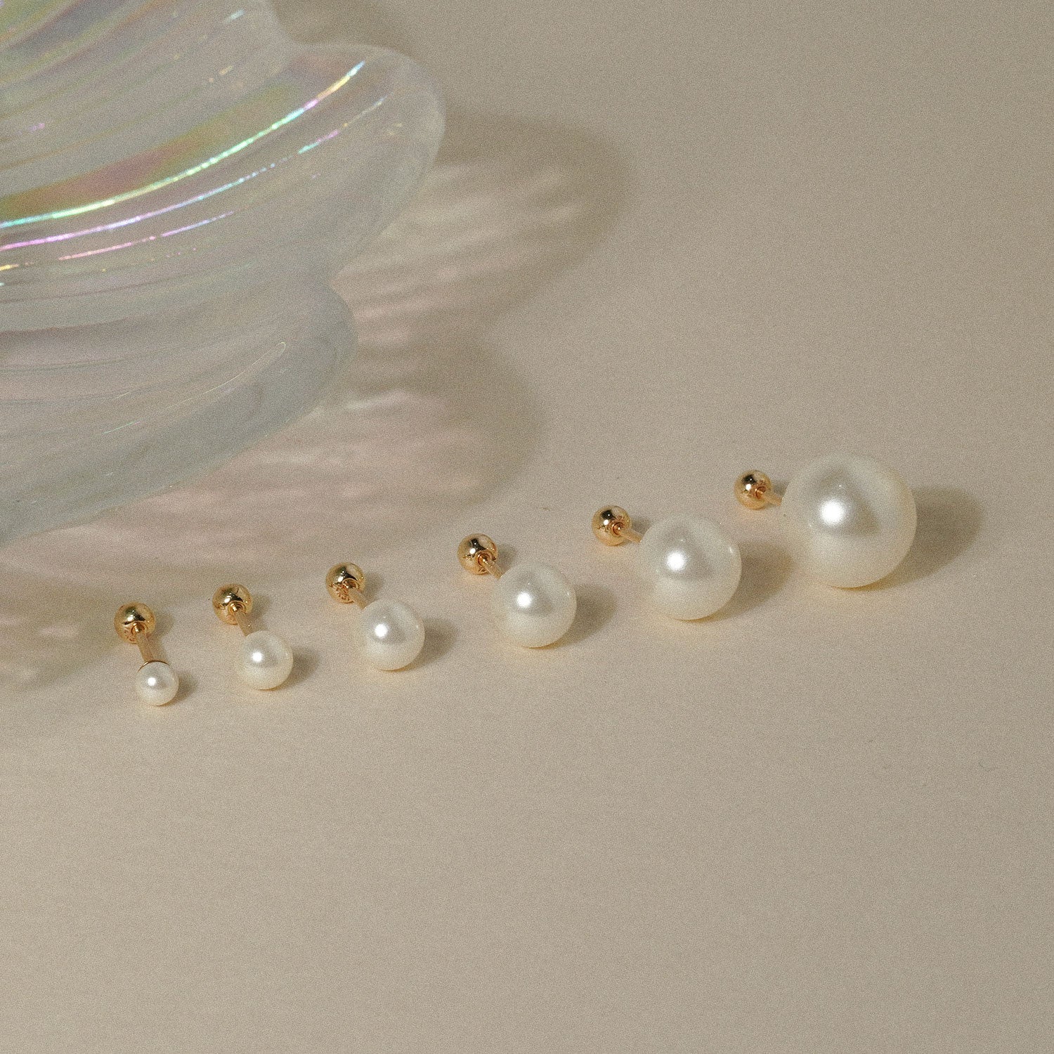 Pearl Ball Gold Vermeil Piercing Stud - Evie