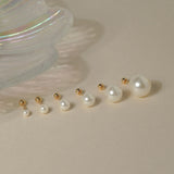 Pearl Ball Gold Vermeil Piercing Stud - Evie