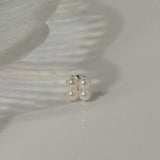 Pearl Flower Sterling Silver Pierced Earring (Single Stud)