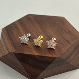 Snowy Star Cubic Piercing Earring (Single Stud)