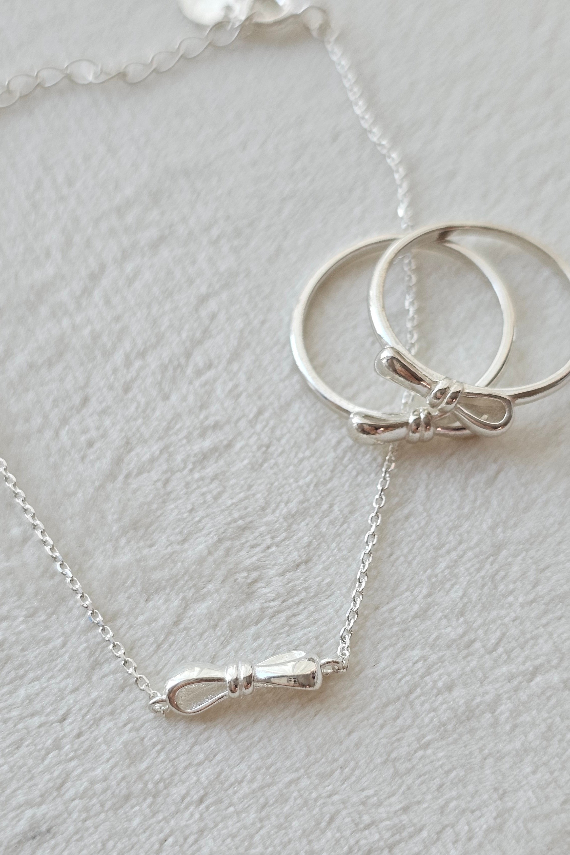 Simple Ribbon Sterling Silver Jewelry Set - Allia