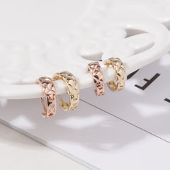 Quilted Huggie 14K Gold Earrings