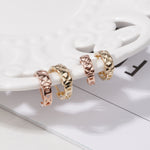 Quilted Huggie 14K Gold Earrings