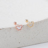 Butterfly Mother-of-Pearl 14K Gold Pierced Earring (Single Stud)