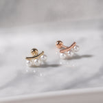 Pearl Tiara 14K Gold Stud