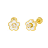 Sparkling Blossom 14K Gold Pierced Earring