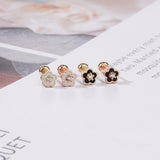 Sparkling Blossom 14K Gold Pierced Earring (Single Stud)