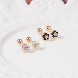 Sparkling Blossom 14K Gold Pierced Earring (Single Stud)