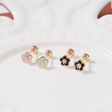 Sparkling Blossom 14K Gold Pierced Earring (Single Stud)