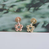 Flower Bead 14K Gold Labret Piercing (Single Stud)