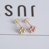 Flower Bead 14K Gold Labret Piercing (Single Stud)