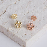 Flower Bead 14K Gold Labret Piercing (Single Stud)