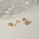 Star 14K Gold Labret Piercing (Single Stud)