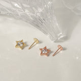 Star 14K Gold Labret Piercing (Single Stud)