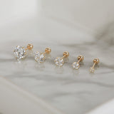 14K Gold Cubic Stud (Single Stud)