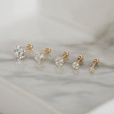 14K Gold Cubic Stud (Single Stud)